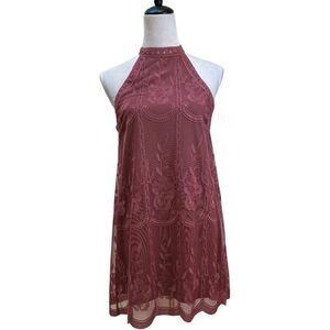 Lace‎ Halter Dress Sleeveless A-Line Mini Dress Party Cocktail